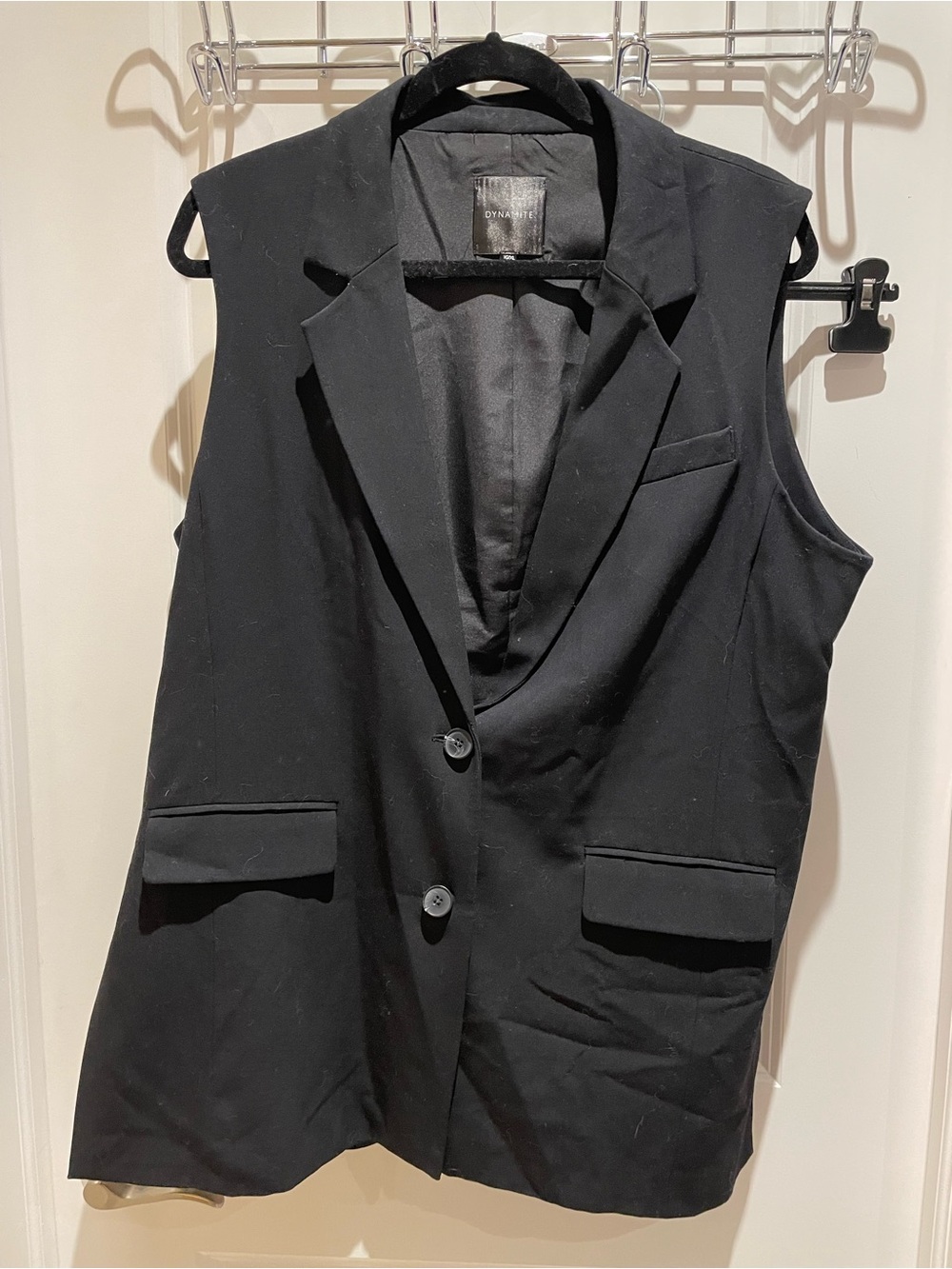 Dynamite Black Tailored Sleeveless Blazer Vest